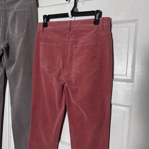 Talbots High-Waist Straight Leg Corduroy Pants Bundle Sz 4 Stretch Gray & Pink - Picture 6 of 16